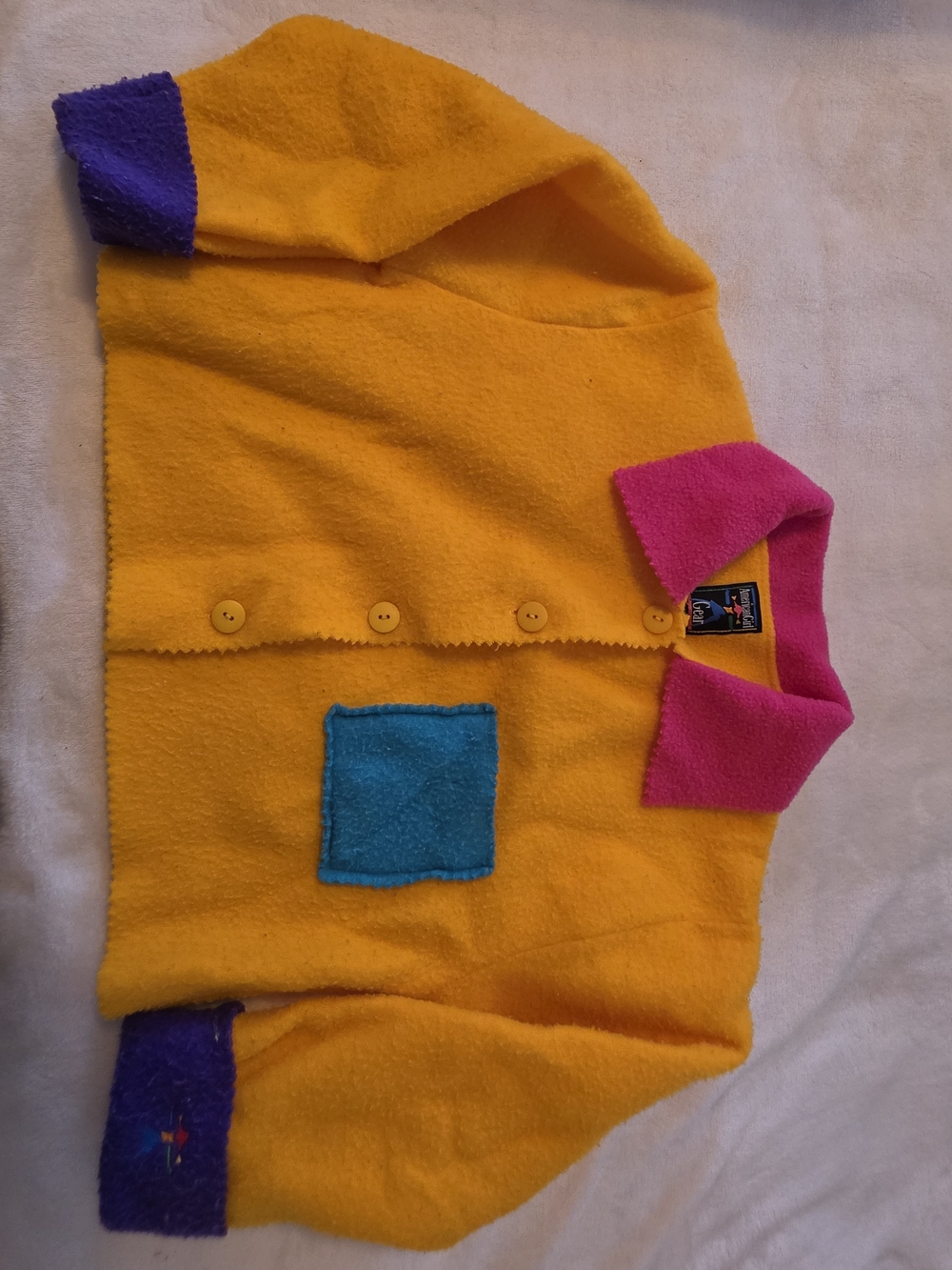 American Girl- Girl Of Today Bright Yellow Fleece Button-Up Top with Pink Collar